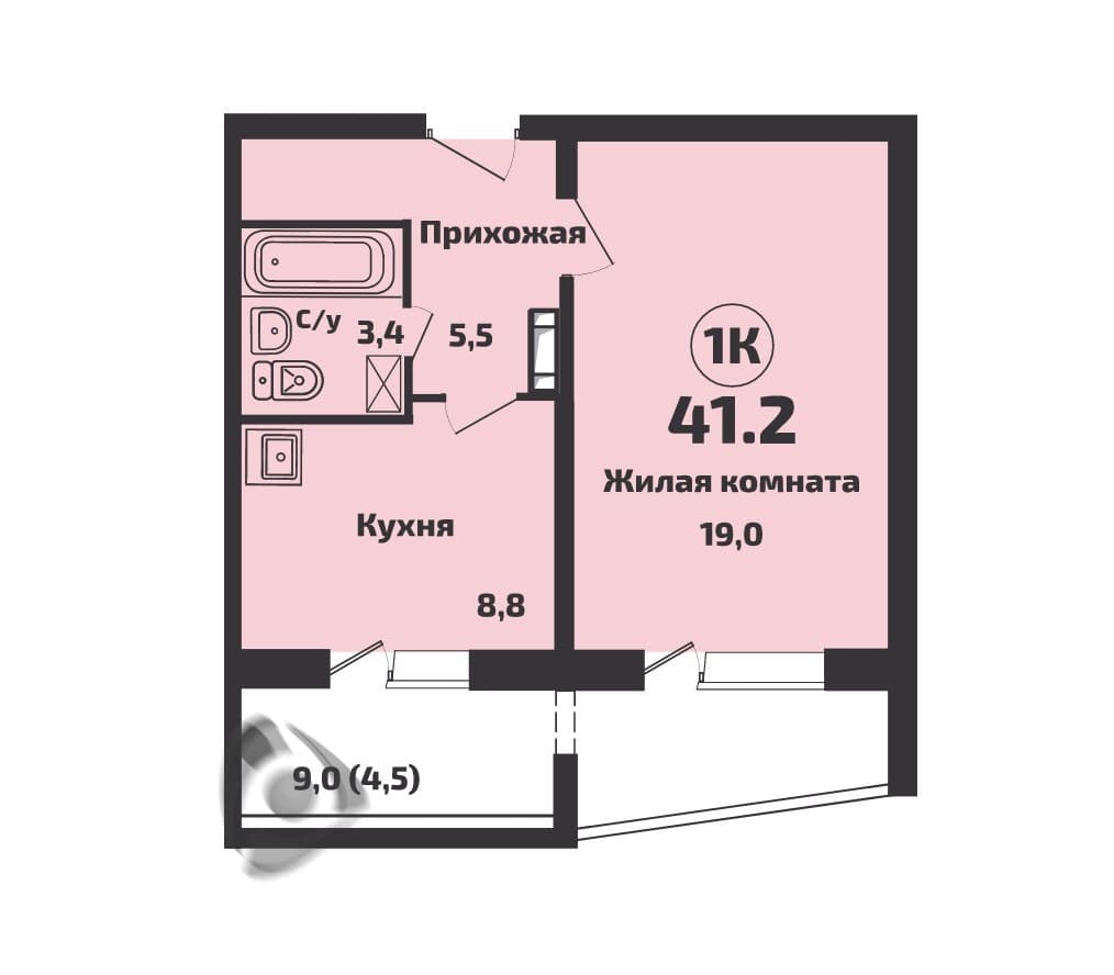 поселок Садовый, микрорайон Приозерный, 715, 1-комнатная квартира