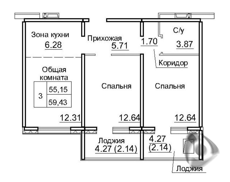 Краснообск, 3-й микрорайон, 4-комнатная квартира