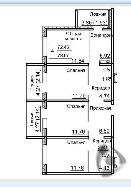 Краснообск, 3-й микрорайон, 4-к квартира
