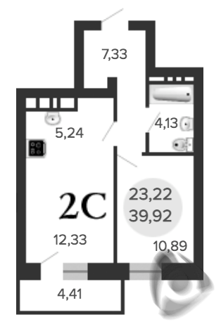 Лескова, 35, 2-комнатная квартира